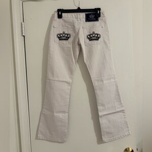Victoria Beckham by Rock & Republic White Low Rise Bootcut Jeans